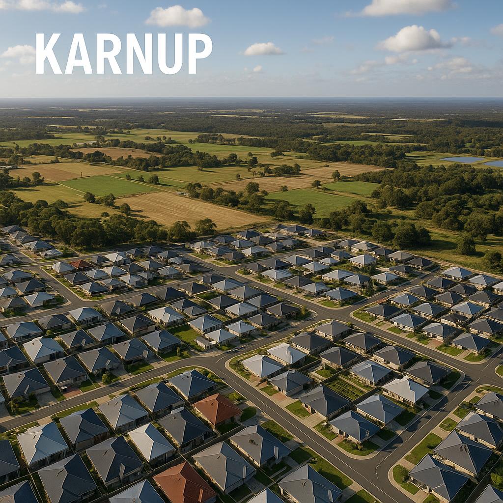 Aerial view of Karnup, Western Australia.