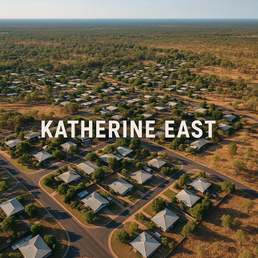 Aerial view of Katherine East, highlighting community and nature.