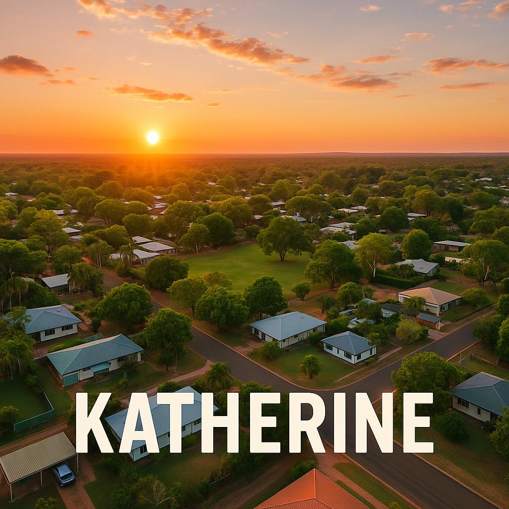 Katherine suburb view with homes and parks