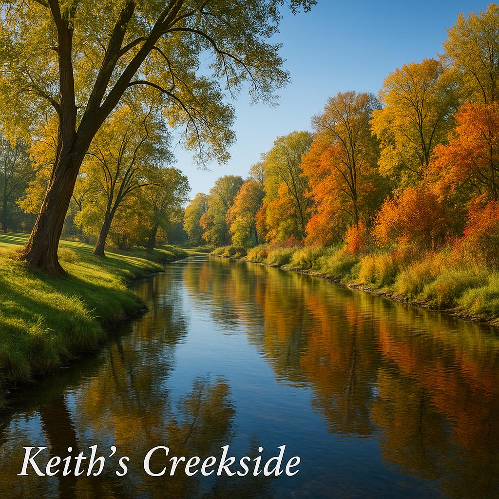 Beautiful creekside view in Keith with residential homes