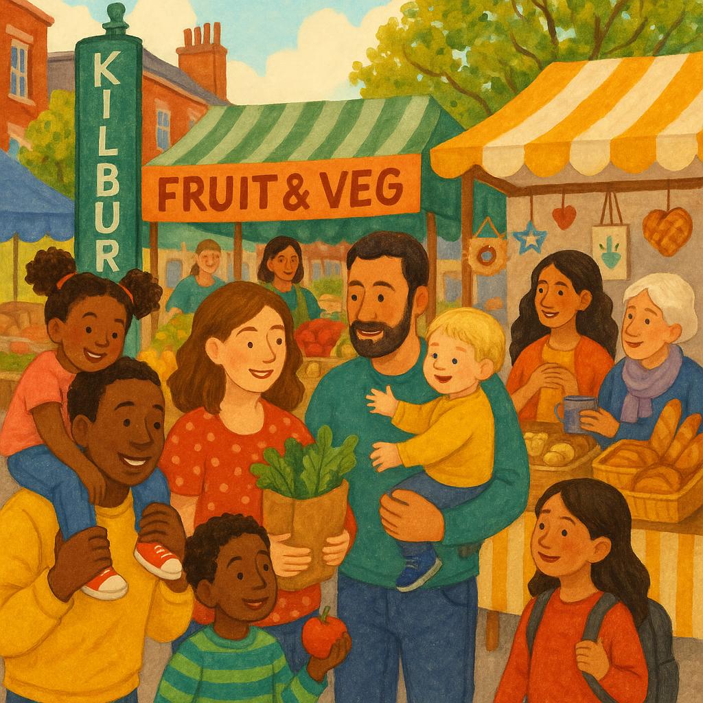 Kilburn weekend market bustling with families and local vendors