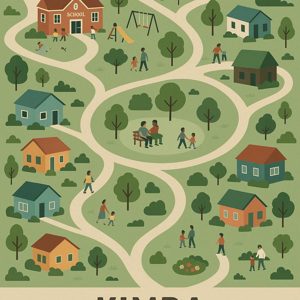 Aerial view of Kimba's walking trails and parks