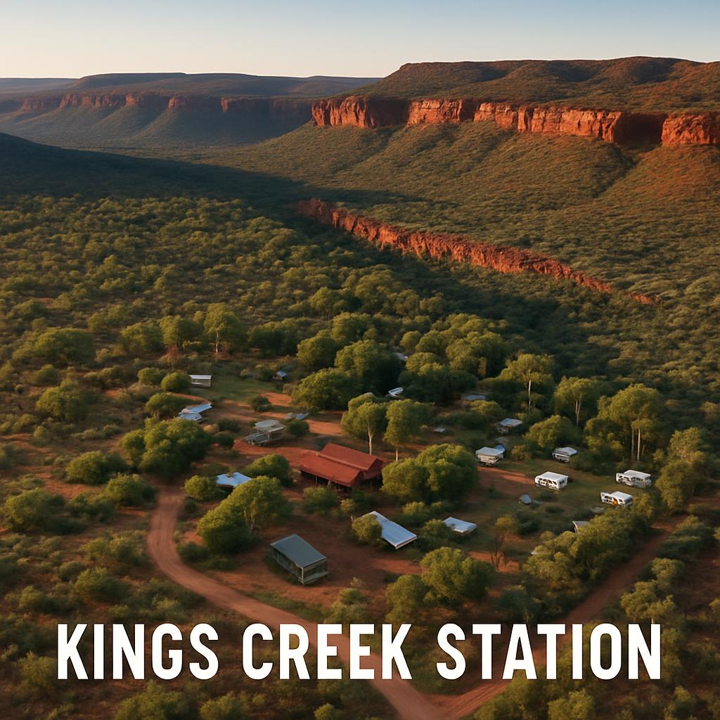 Scenic aerial view of Kings Creek Station and Kings Canyon.