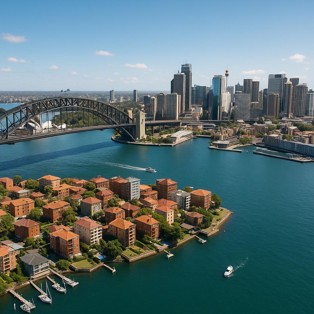 Aerial view of Kirribilli and Sydney Harbour