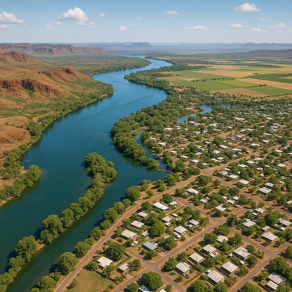 Aerial view of Kununurra's natural beauty