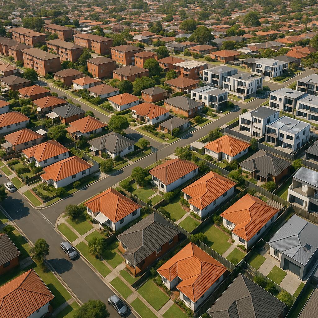 Aerial view of Lakemba showcasing varied real estate