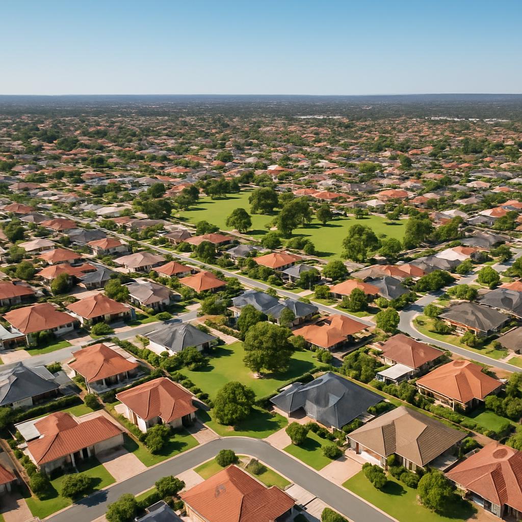 Landsdale suburb aerial view