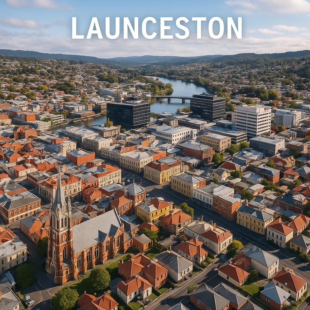 Aerial view of Launceston, Tasmania