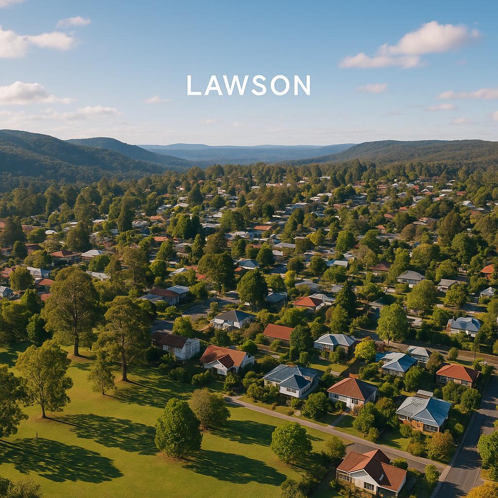 Residential area in Lawson with parks and houses