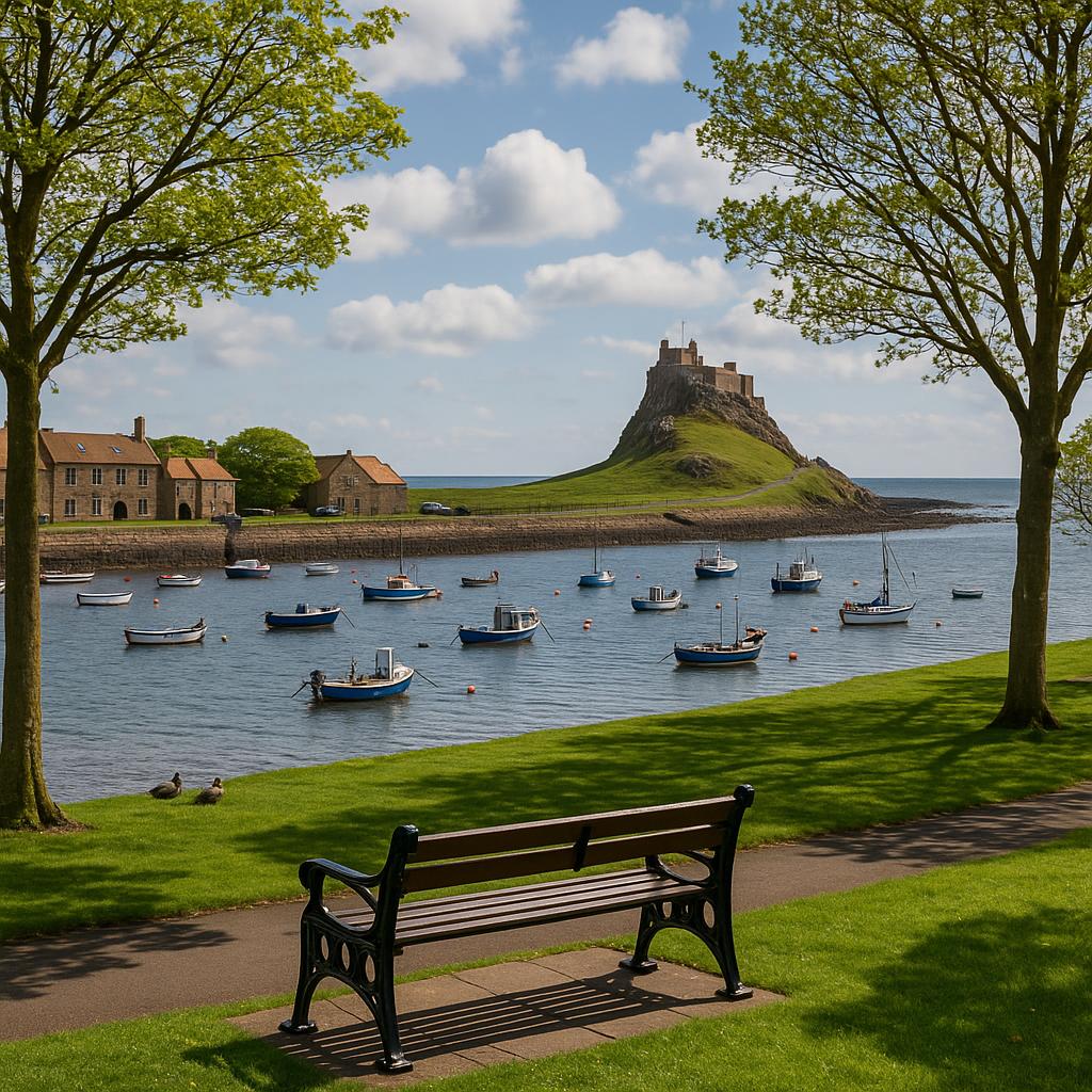 Lindisfarne waterfront with scenic views