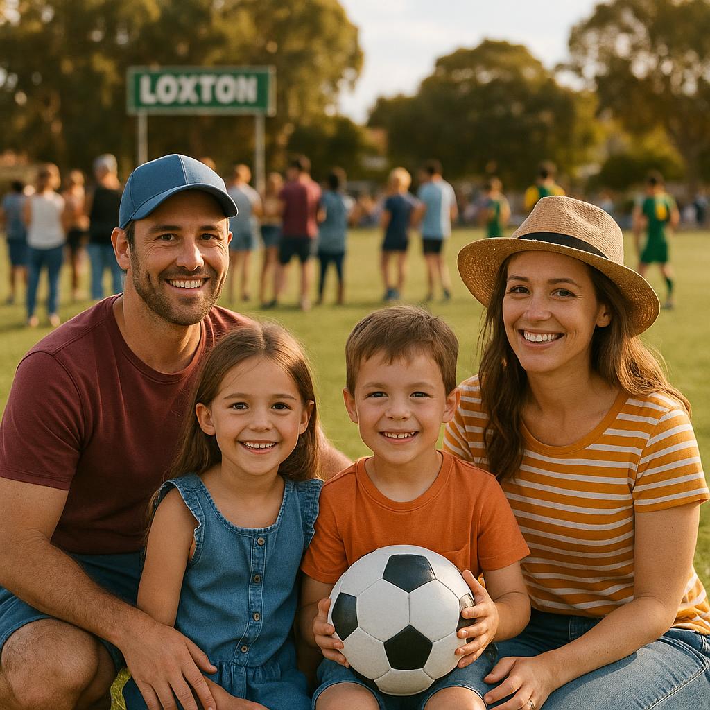 Family at a community sports event