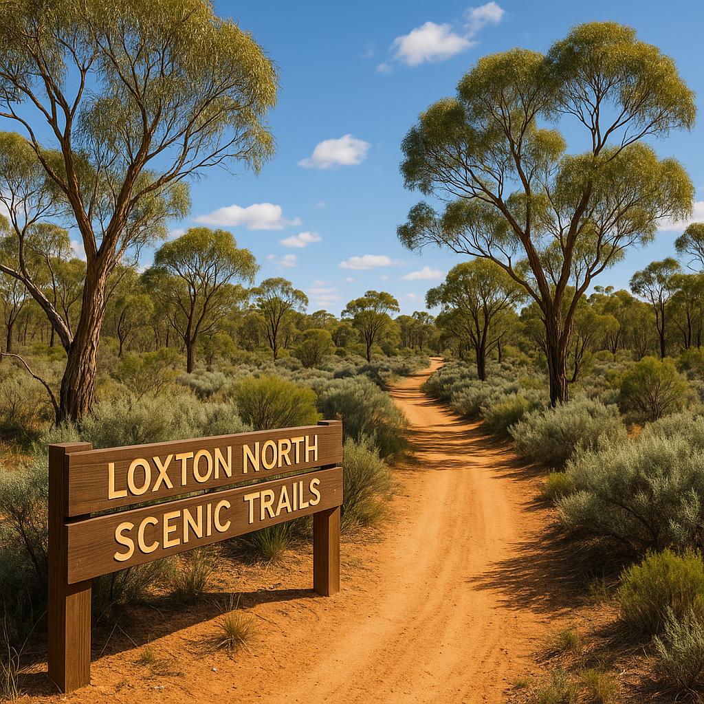 Scenic trail in Loxton North with trees and walking paths