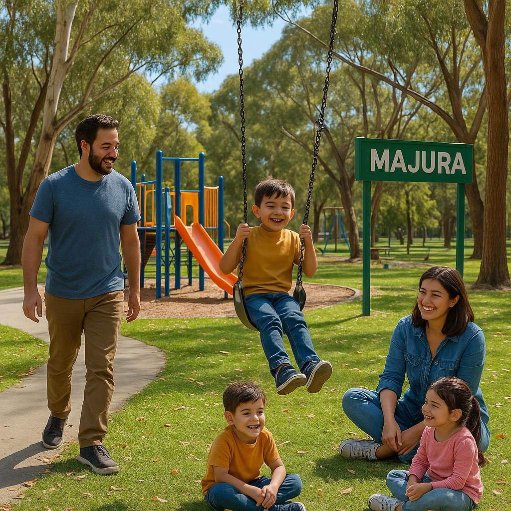 A family in a park in Majura
