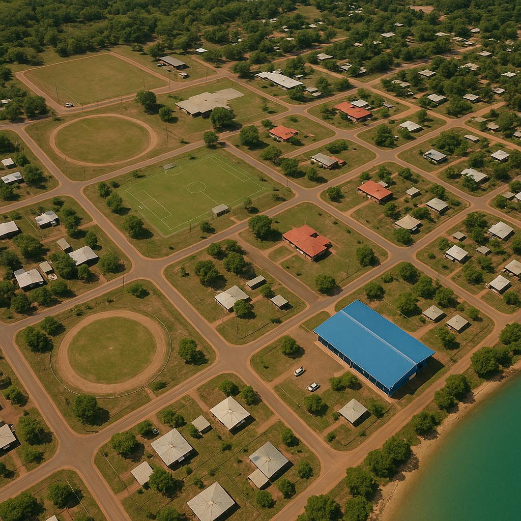 Aerial view of Maningrida, NT