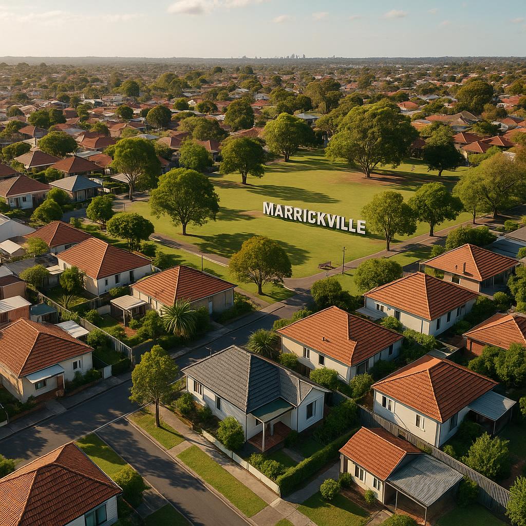 Residential area in Marrickville, showcasing diverse housing