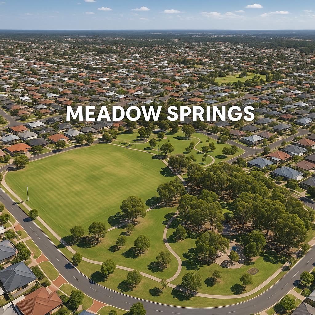 Aerial view of Meadow Springs suburb
