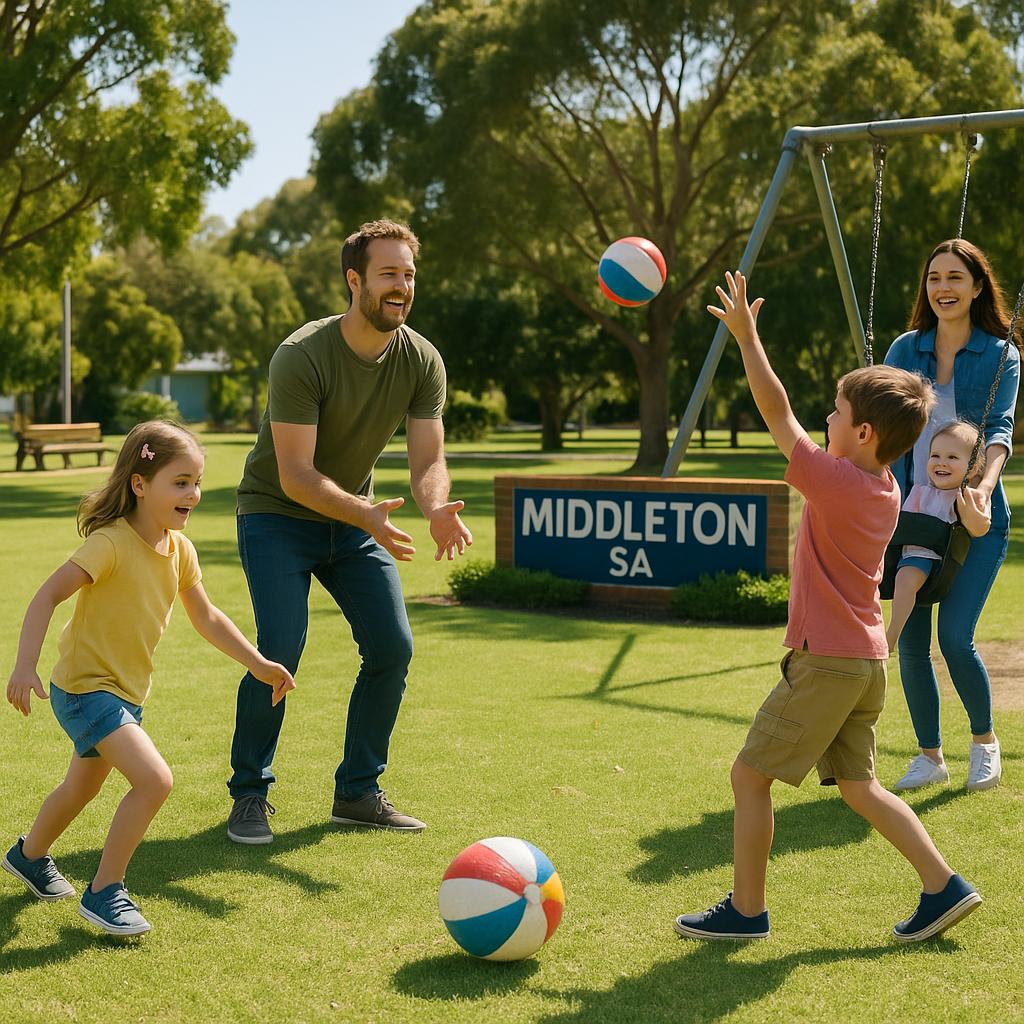Family enjoying a sunny day at the park in Middleton