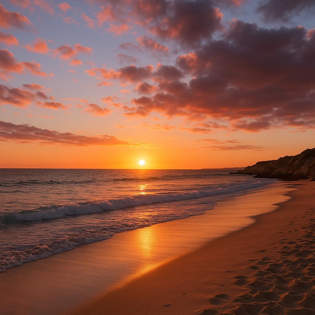 A beautiful sunset view over Mindarie Beach, showcasing the coastal lifestyle.