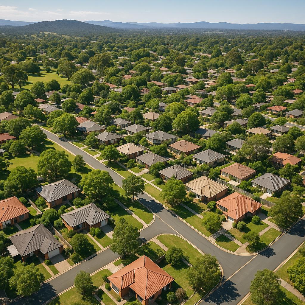 Aerial view of Mitchell suburb