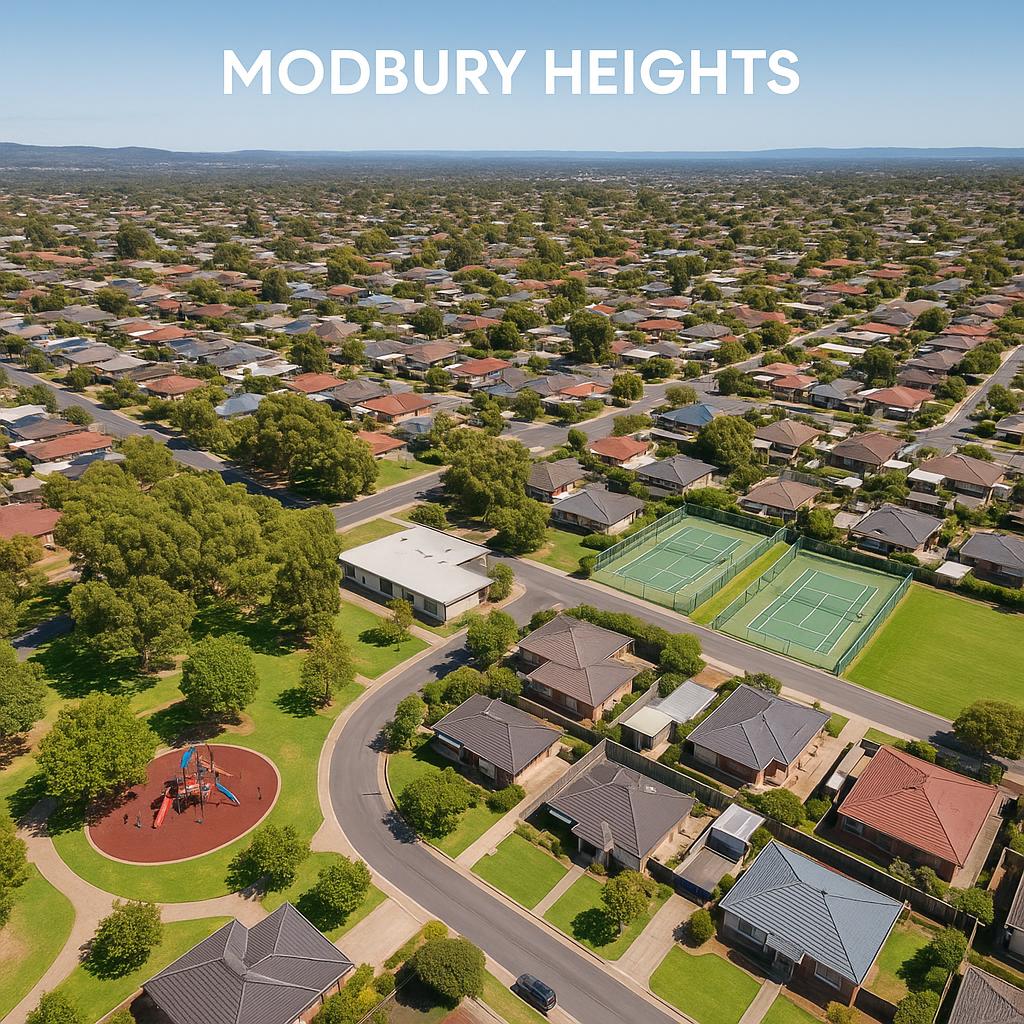Scenic overview of Modbury Heights featuring parks and community