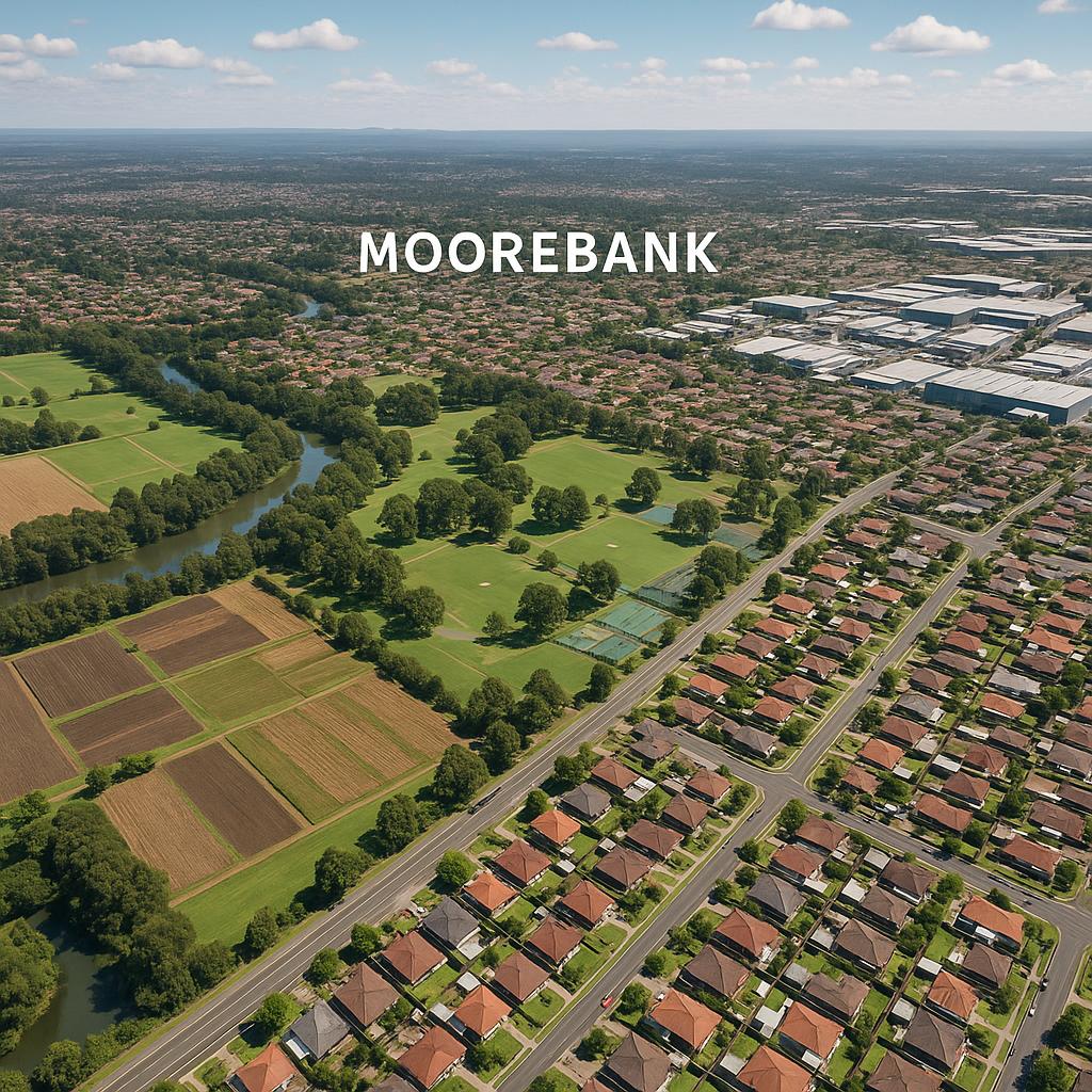 Aerial view of Moorebank, New South Wales