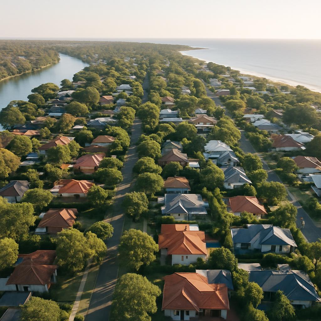 Photorealistic aerial view of Mosman Park streets and homes