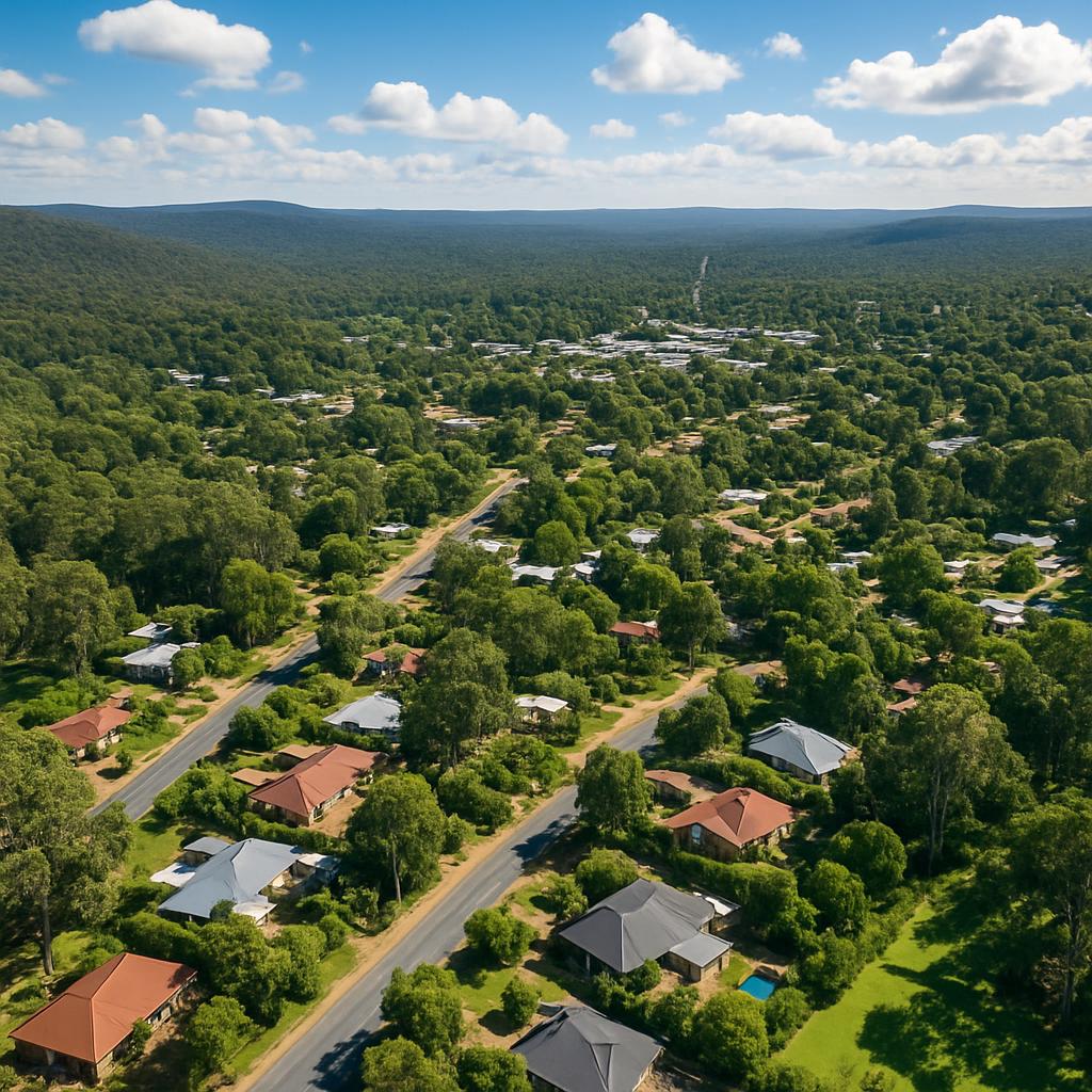 Lush landscapes of Mundaring showing property layouts