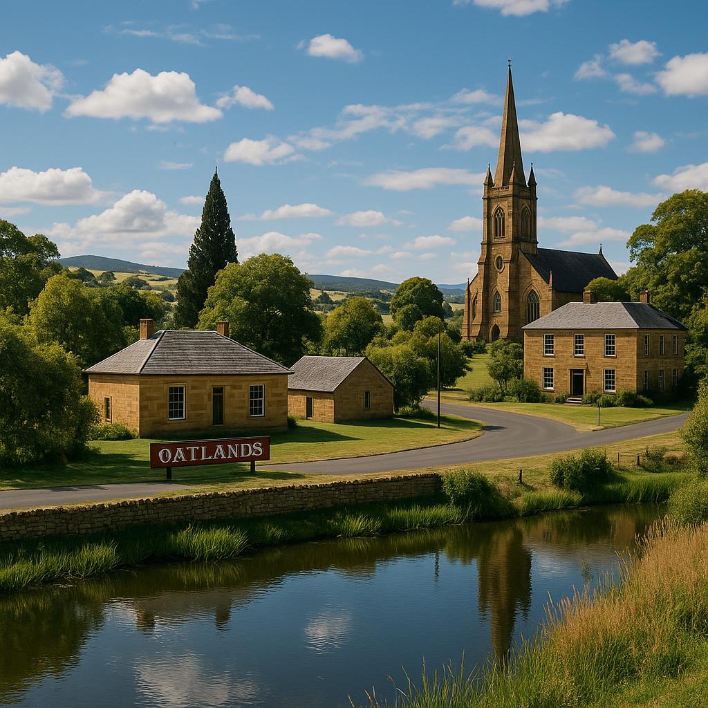 Scenic view of Oatlands with heritage architecture.