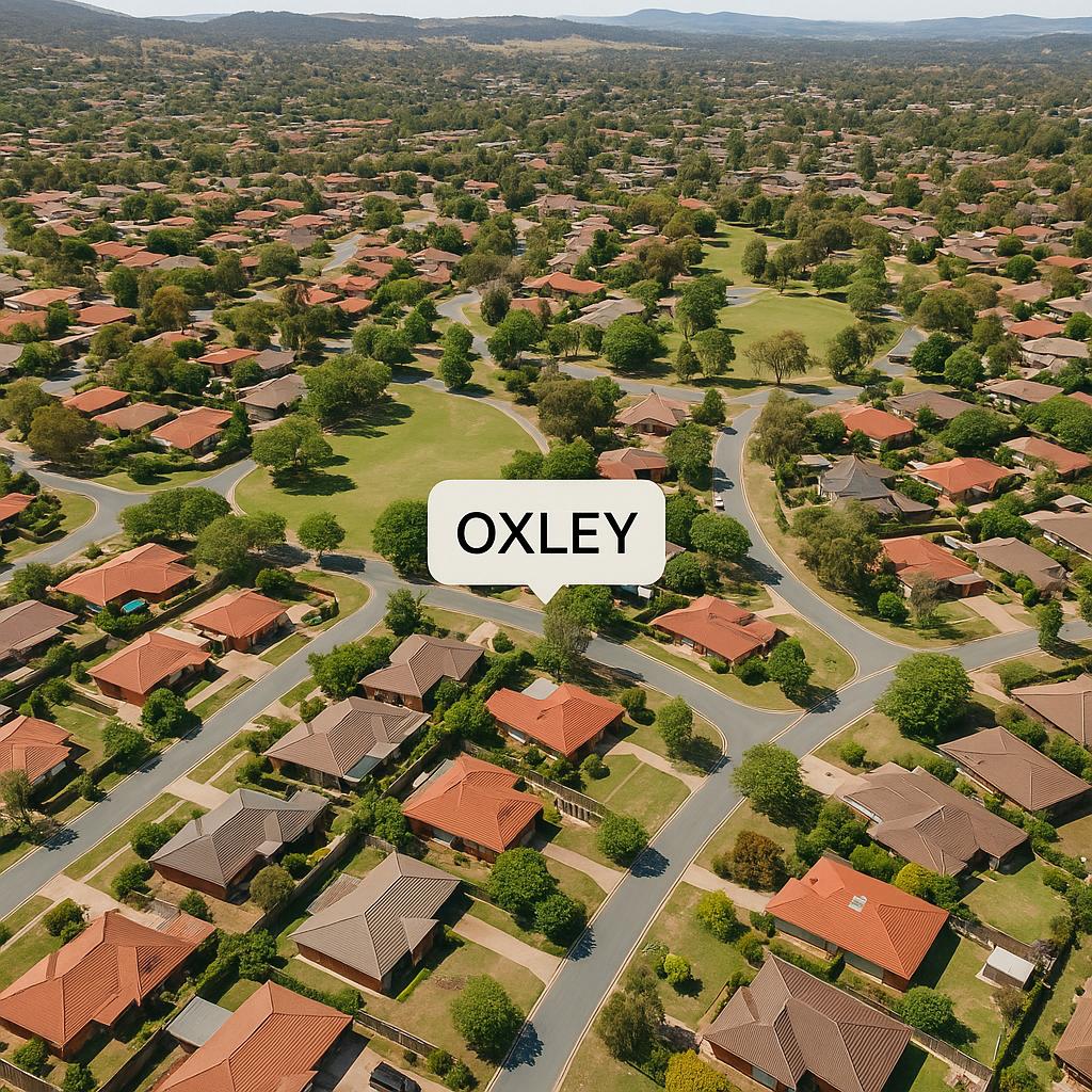 Aerial view of Oxley suburb in Canberra