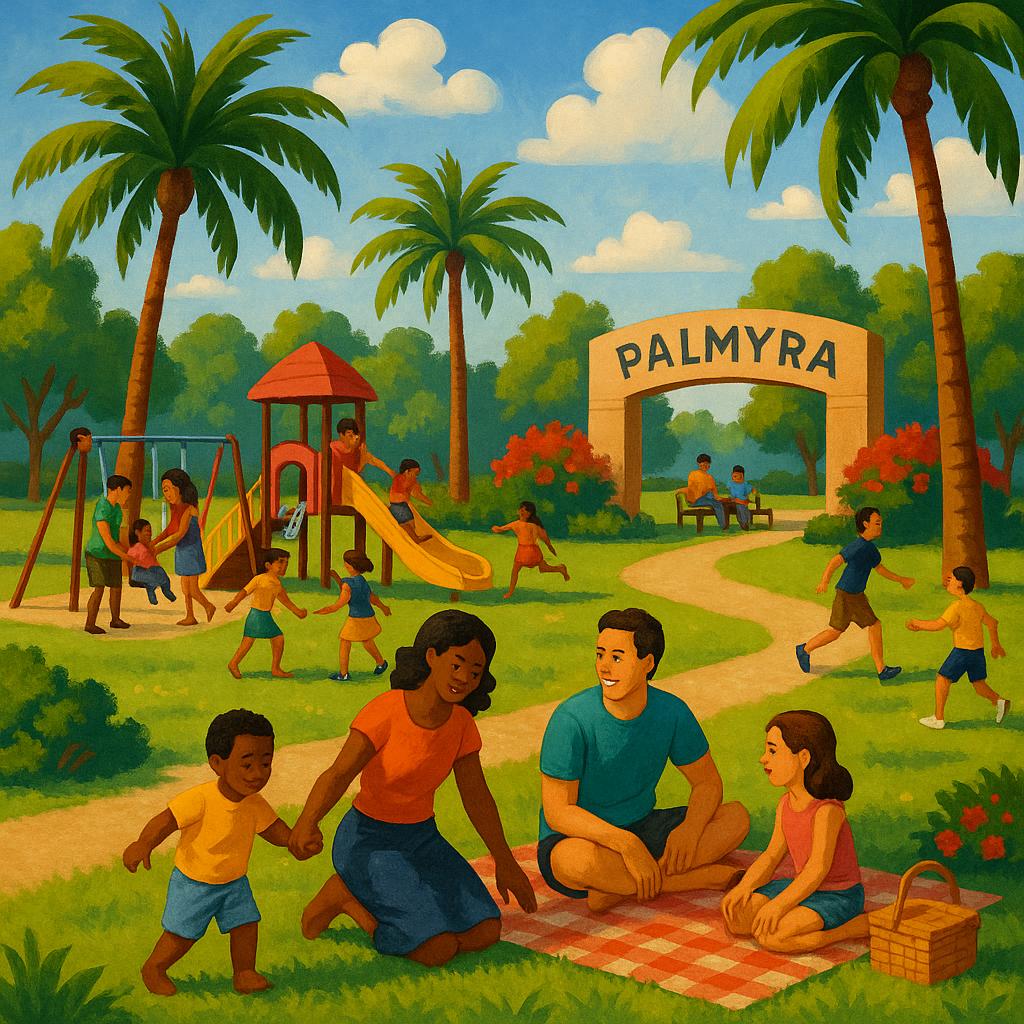 Families enjoying the Palmyra community park