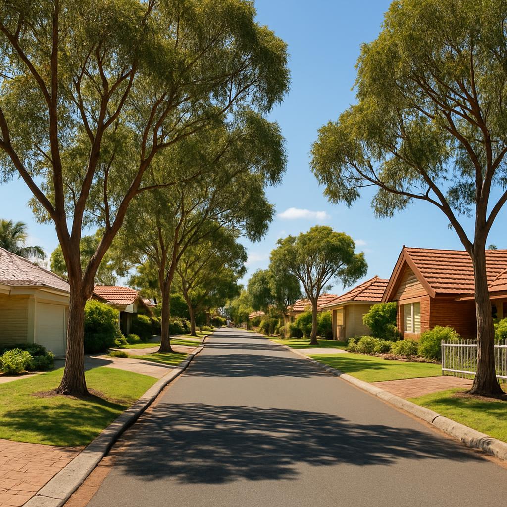 Practical suburban street with detached homes in Western Australia