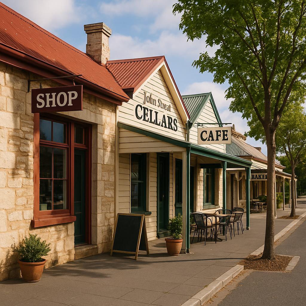 Penola streetscape with shops and cafes