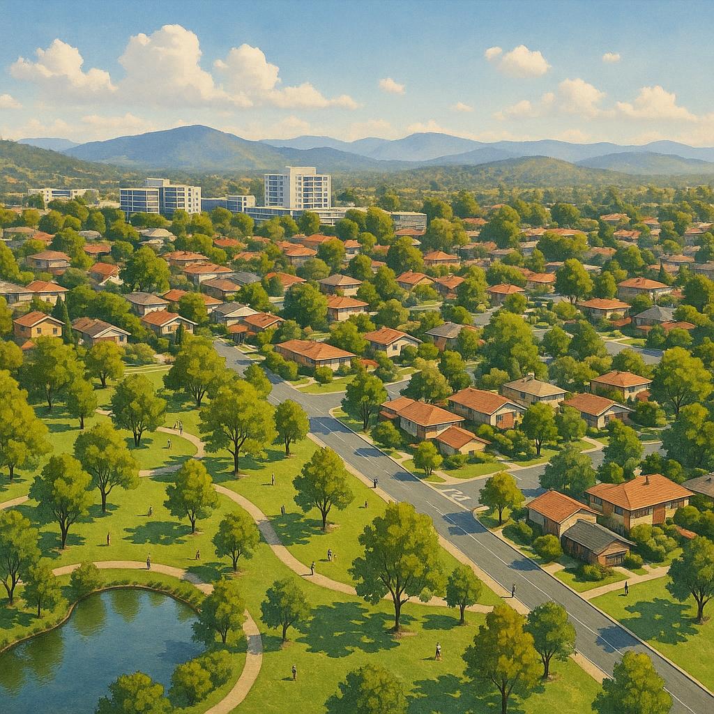 Scenic residential areas of Phillip, ACT