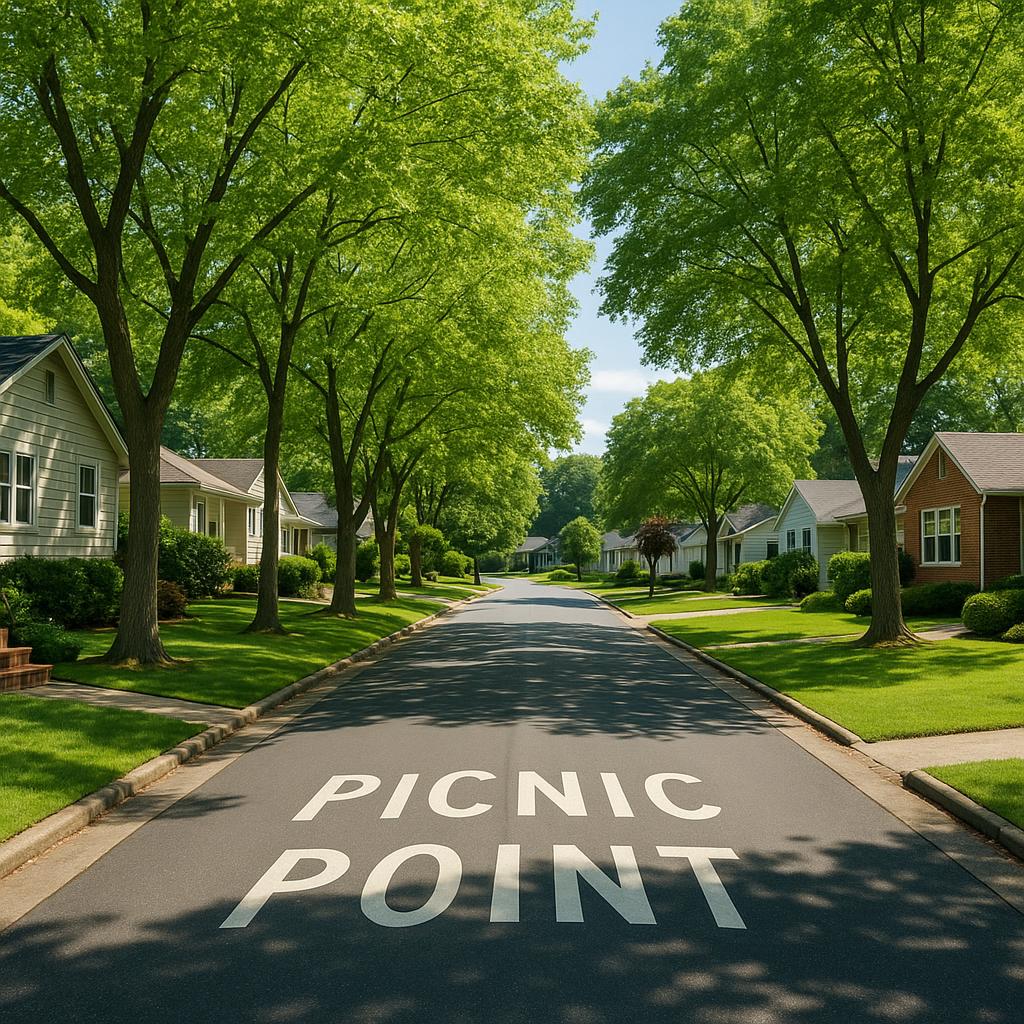 Tranquil street scene in Picnic Point suburb