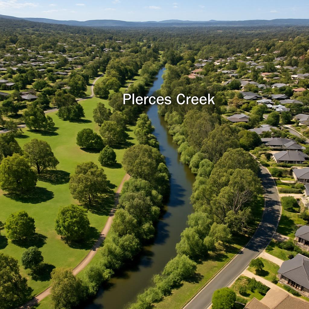 Aerial view of Pierces Creek's residential area