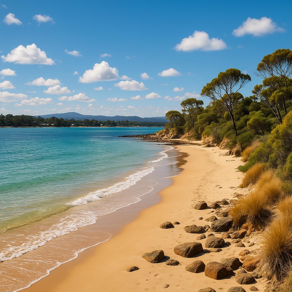 Beach view in Port Sorell, Tasmania