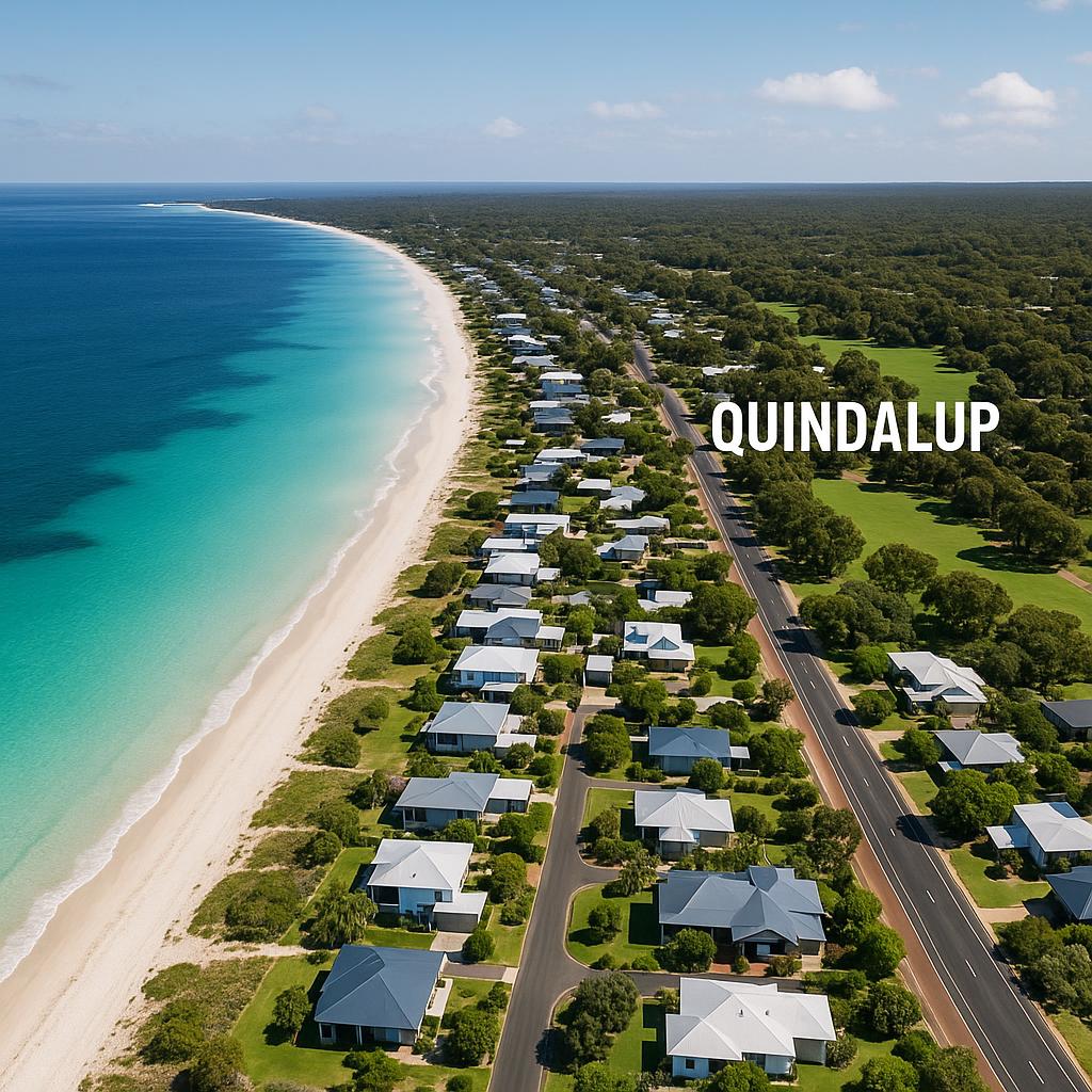 Beautiful aerial view of Quindalup, Western Australia