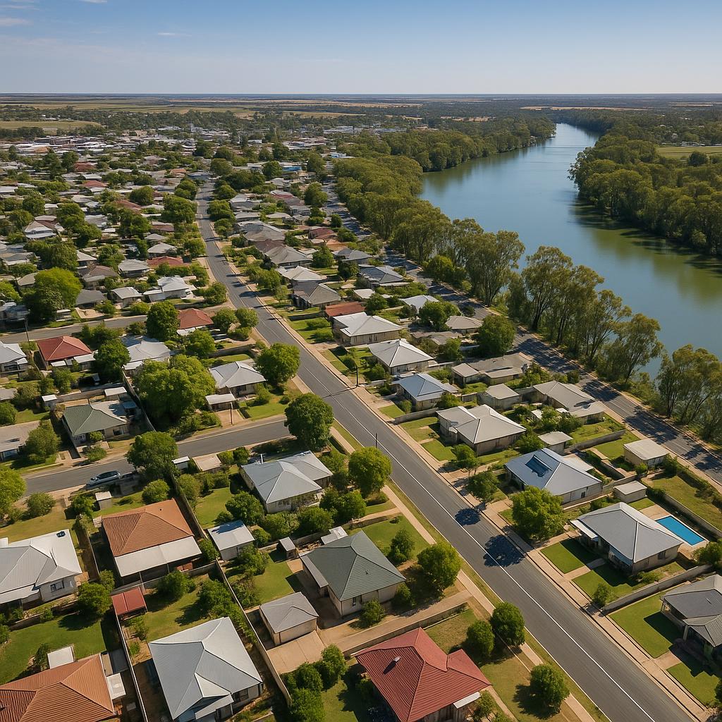 Aerial view of Renmark suburb