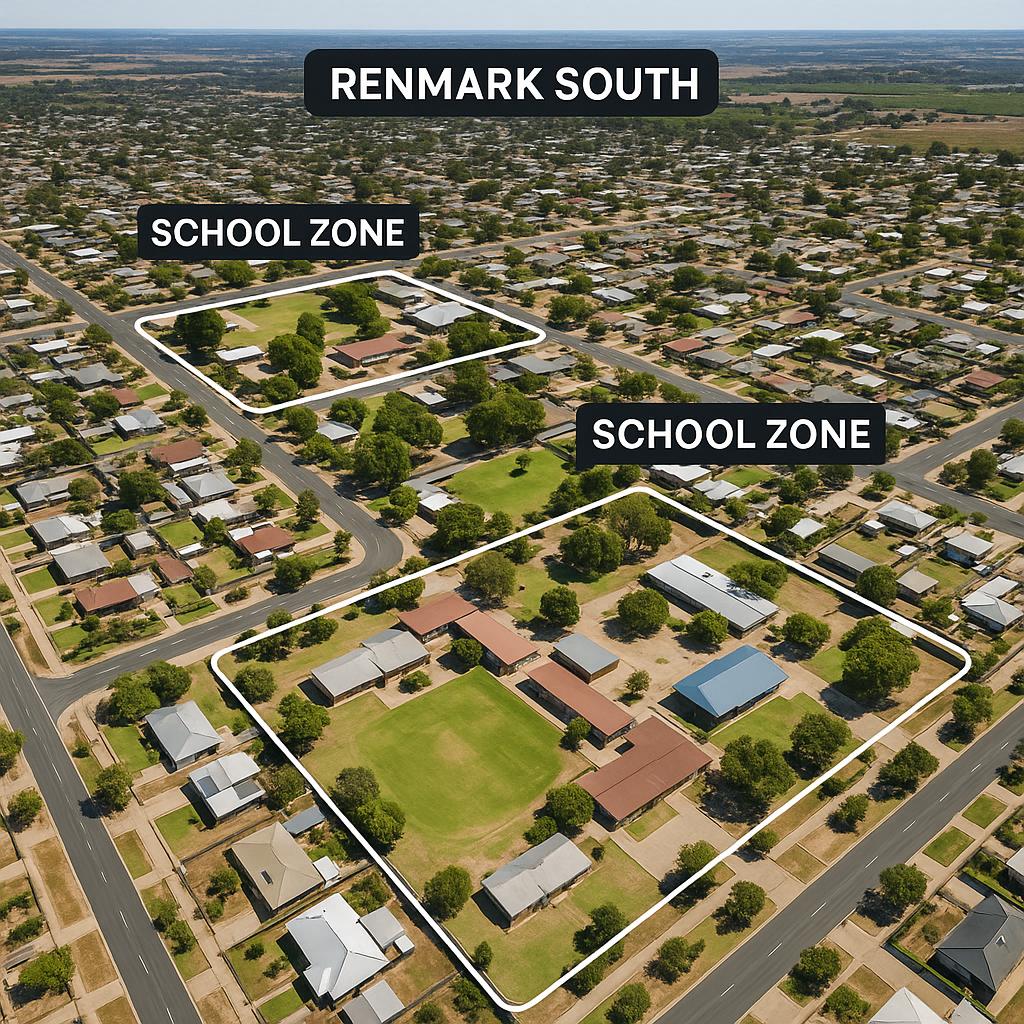 Aerial view of Renmark South showing residential area