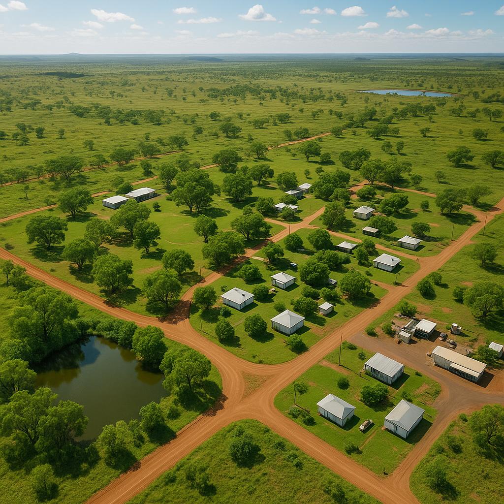Aerial view of Renner Springs, NT