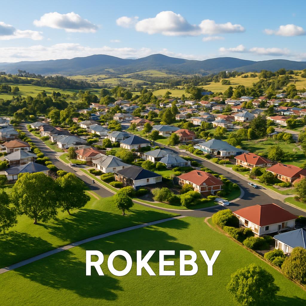Community view of Rokeby suburb with homes and nature