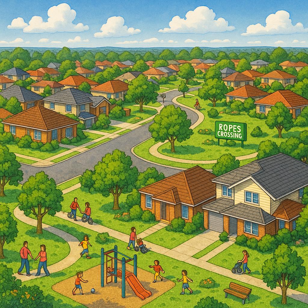 Suburban landscape of Ropes Crossing, Sydney