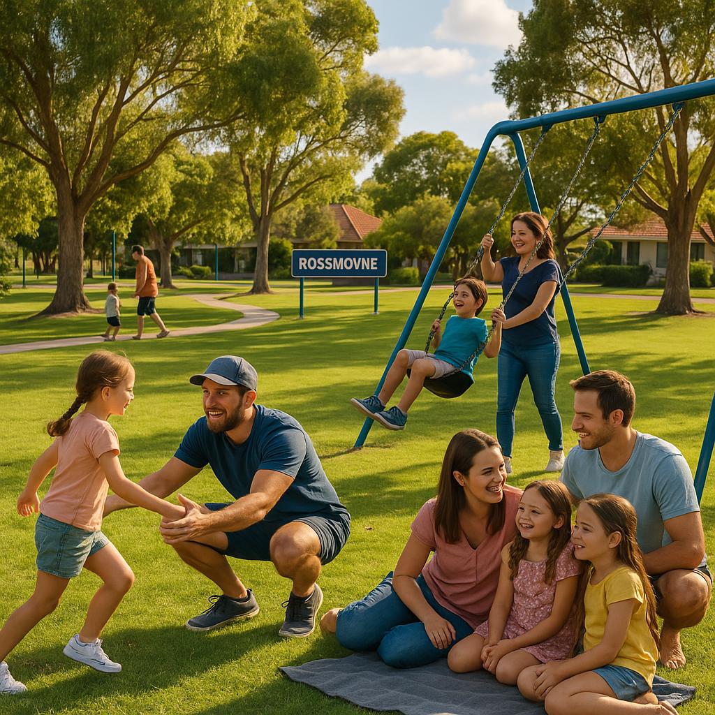 Families enjoying community parks in Rossmoyne