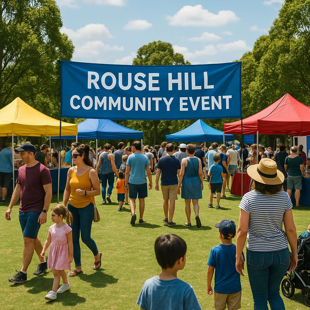 Residents enjoying a community event in Rouse Hill.