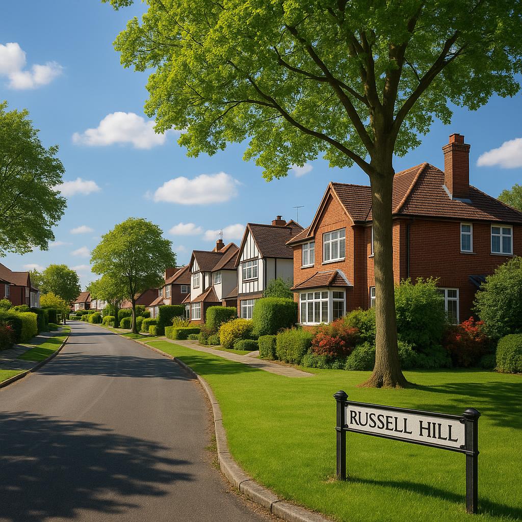 Suburban landscape in Russell Hill, Australia