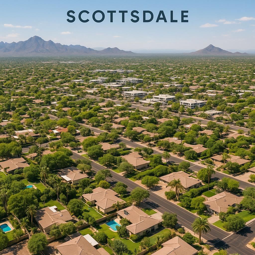 Aerial view of Scottsdale, Tasmania