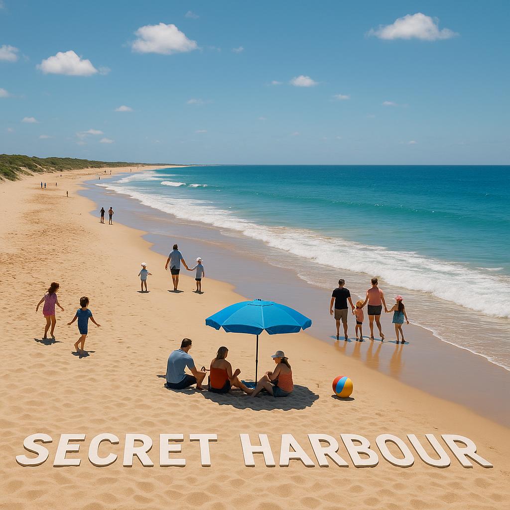 Families at Secret Harbour beach