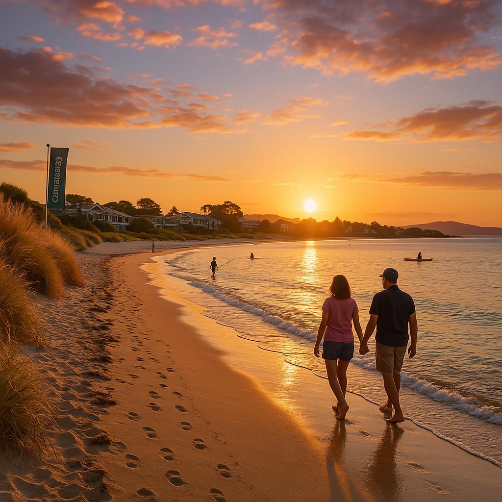 Shearwater beach at sunset
