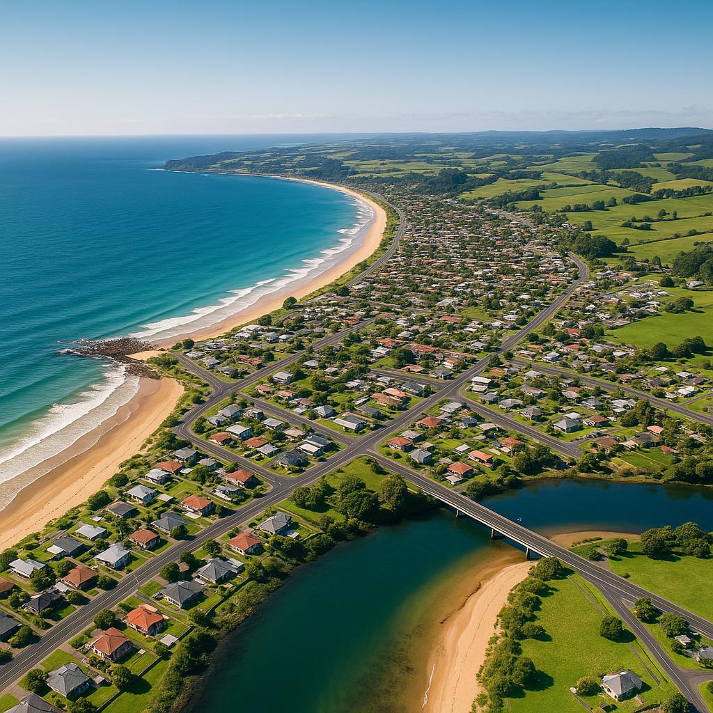 Aerial view of Somerset, Tasmania