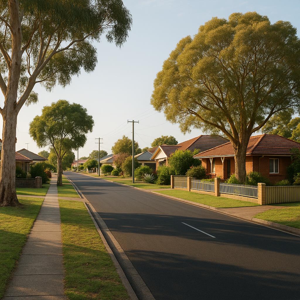 Established South Bunbury street with homes and trees